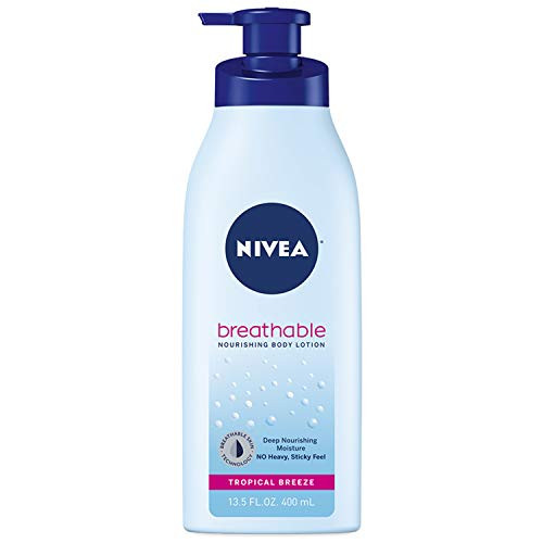 NIVEA Breathable Nourishing Body Lotion Tropical Breeze Body Lotion for Dry Skin 135 Fl Oz Pump Bottle