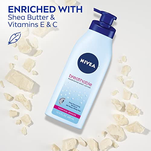 NIVEA Breathable Nourishing Body Lotion Tropical Breeze Body Lotion for Dry Skin 135 Fl Oz Pump Bottle