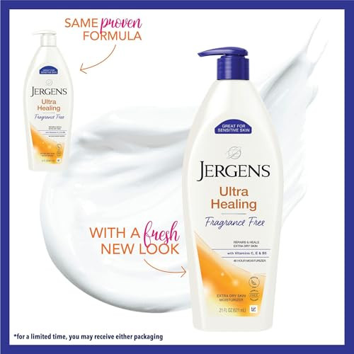 Jergens Ultra Healing Dry Skin Lotion Hand and Body Moisturizer for Quick Absorption into Extra Dry Skin with Hydralucen