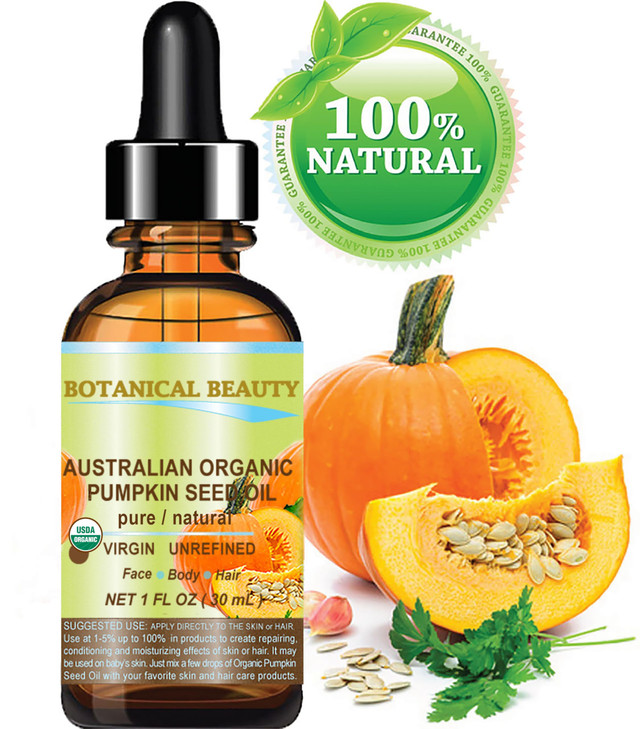 Botanical Beauty Australian ORGANIC PUMPKIN SEED OIL 100 Pure Natural Virgin Unrefined Cold Pressed Carrier Oil 1 Floz 3