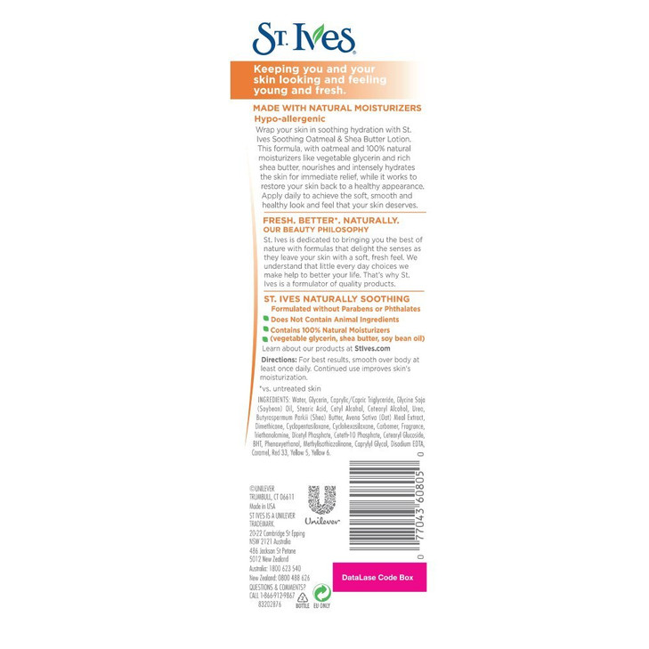 St Ives Nourish Soothe Oatmeal Shea Butter Body Lotion 21 Fl Oz