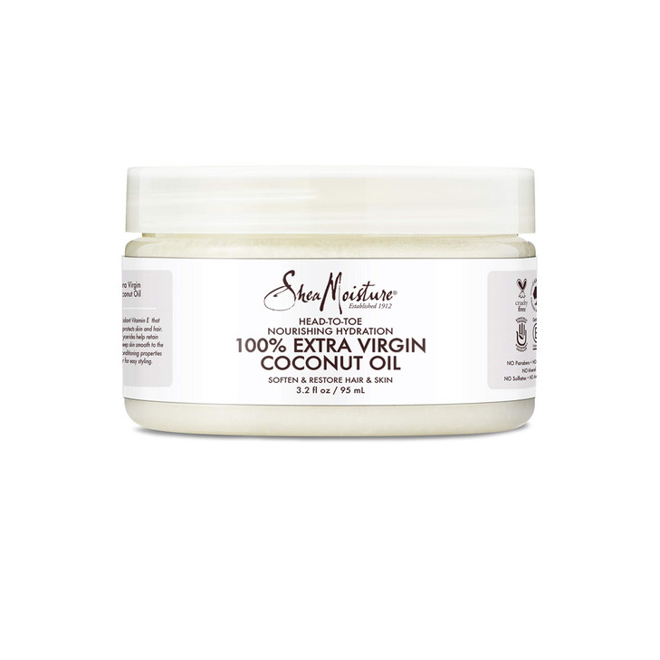 SheaMoisture 100 Extra Virgin Coconut Oil for Trial Travel Nourishing for All Hair Skin Types 32 oz