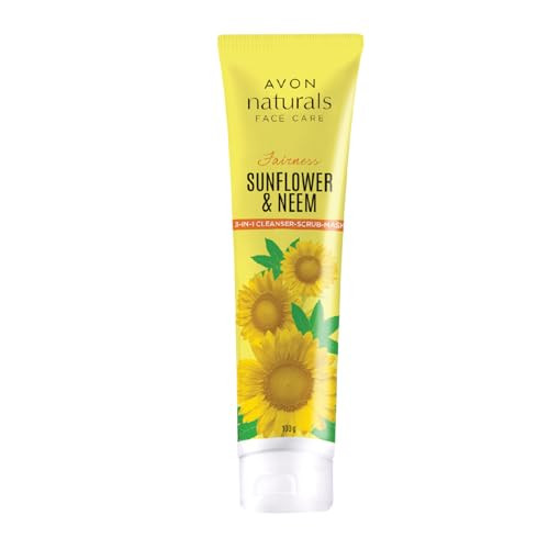 Avon Naturals 3in1 Cleanser Scrub Mask Sunflower Neem 100 gm