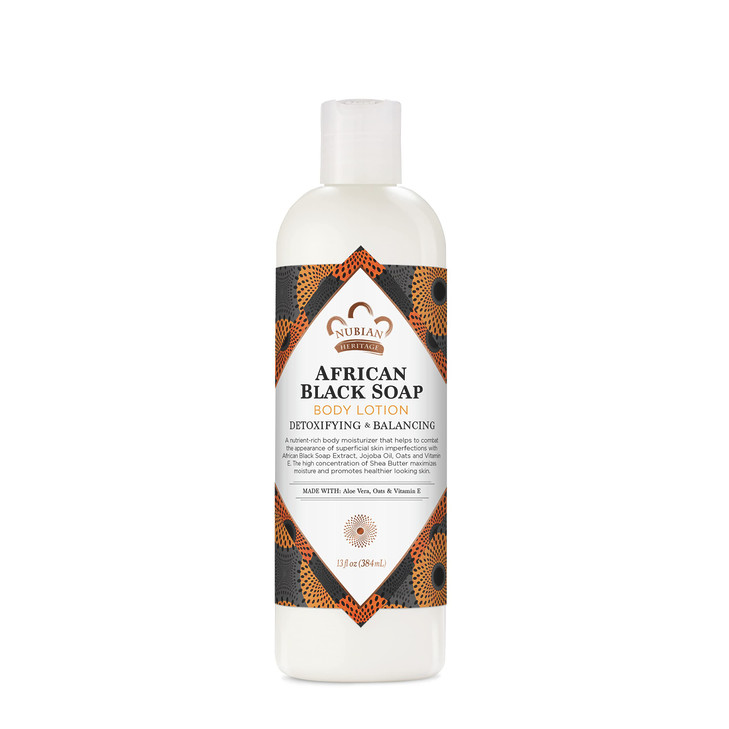 Nubian Heritage Body Lotion African Black Soap for Dry Skin Paraben Free Body Moisturizer 13 oz