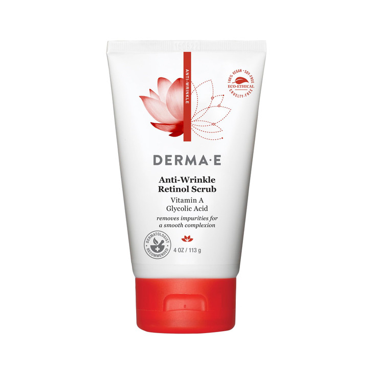 DERMA E AntiWrinkle Scrub AntiAging Face Wash with Glycolic Acid and Vitamin A Cleansing and Exfoliating Treatment Remov