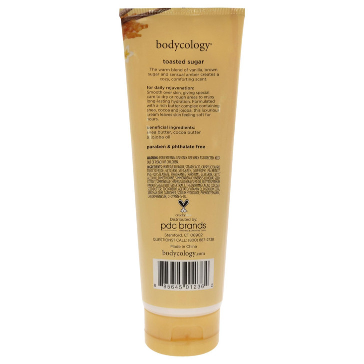 Bodycology Moisturizing Body Cream for Women Toasted Sugar 80 Ounce Packaging May Vary