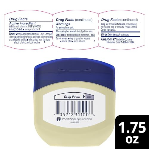 Vaseline Petroleum Jelly TravelSize 2Pack Hypoallergenic Skin Protectant Unscented Healing Ointment for Beauty Personal