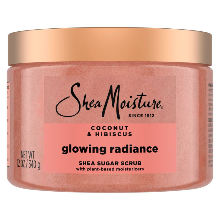 SheaMoisture Shea Sugar Body Scrub For Glowing Radiance Coconut Hibiscus Glowing Radiance Body Scrub With 24h Shea Moist