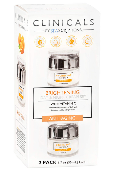 SpaScriptions Clinicals Brightening Vitamin C Day Night Cream Set 2 Pack 17oz