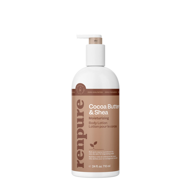 Renpure Cocoa Butter Shea Butter UltraHydrating Body Lotion Rich Creamy Formula for Long Lasting Hydration For Dry to Ve
