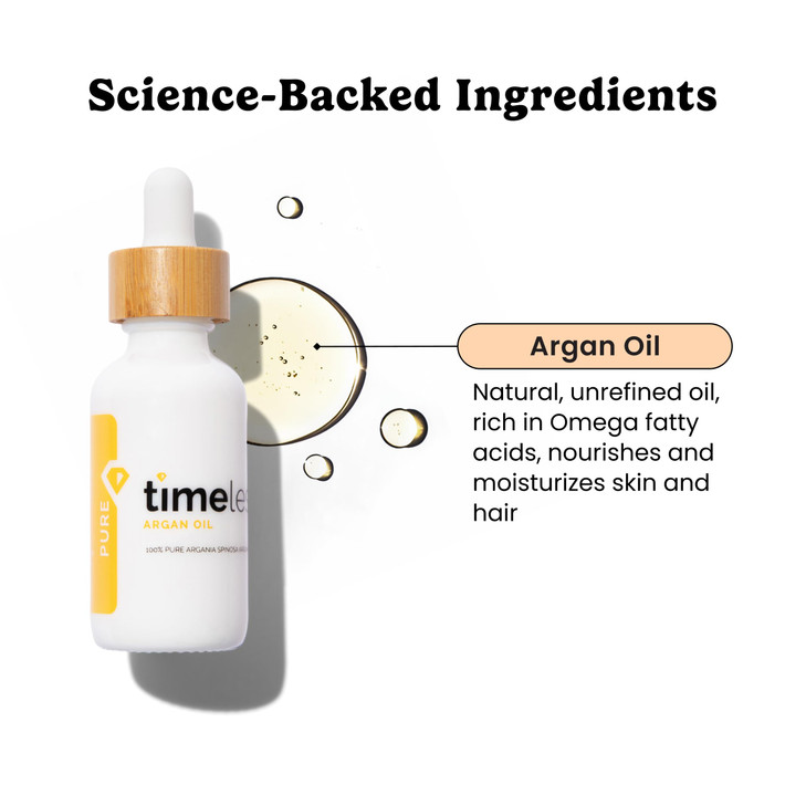Timeless Skin Care Argan Oil 100 Pure Argan Oil for Face Hair Care For Dry Skin FragranceFree Use with Moisturizer or Ha