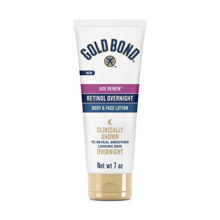 Gold Bond Age Renew Retinol Overnight Body Face Lotion With Retinol Peptide Complex 7 oz