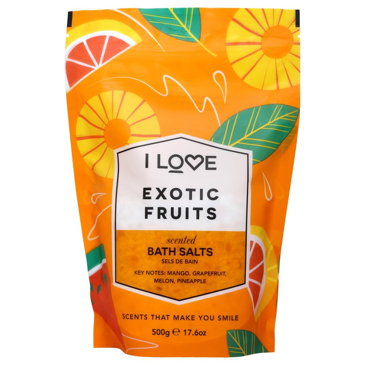 I Love Exotic Fruits Scented Bath Salts Moisturizing Bath Soak for Dry Skin SkinSoftening Bath Salts Invigorating Citrus
