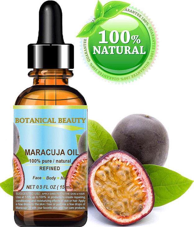 Botanical Beauty MARACUJA OIL 100 Pure Natural Cold Pressed Undiluted for Face Skin Hair Body Lip Nails 05 Fl Oz 15 ml R