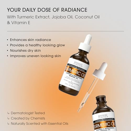 Advanced Clinicals Turmeric Oil Serum For Face Facial Skin Care Serum With Jojoba Coconut Oil To Improve Appearance Of D