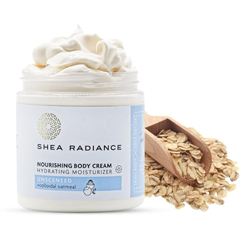 Shea Radiance Nourishing Body Cream with Colloidal Oatmeal Hydrating Moisturizer for Sensitive Skin Gentle Hydration wit