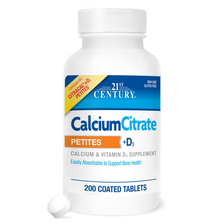 21st Century Calcium Citrate + D3 Petites Coated Tablets 200 ea online at globaldelivered