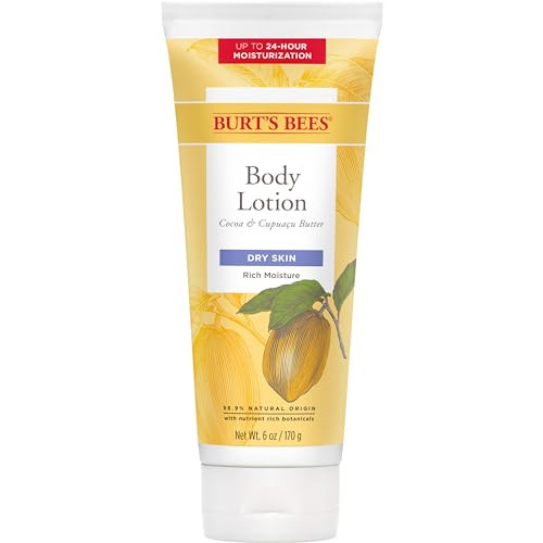 Burts Bees Butter Body Lotion for Dry Skin with Cocoa Cupuau 6 Oz Package May Vary