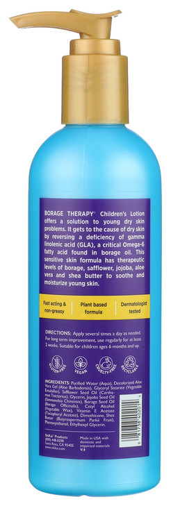 Shikai Borage Dry Skin Therapy Natural Formula Lotion for Childrens 8 Oz