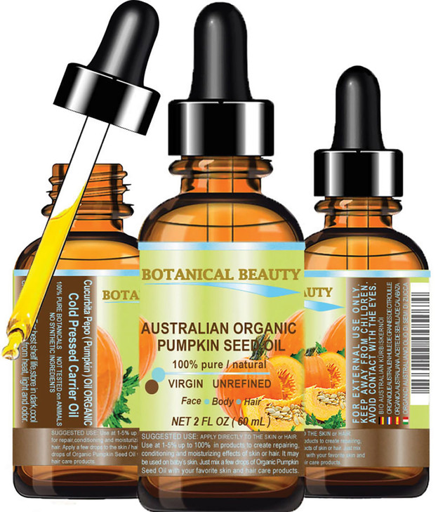 Botanical Beauty Australian ORGANIC PUMPKIN SEED OIL 100 Pure Natural Virgin Unrefined Cold Pressed Carrier Oil for Face