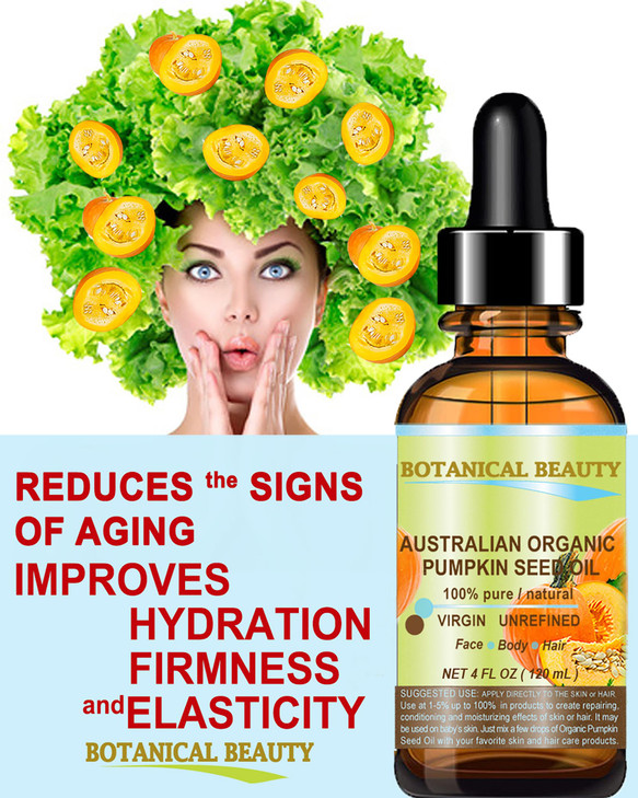 Botanical Beauty Australian ORGANIC PUMPKIN SEED OIL 100 Pure Natural Virgin Unrefined Cold Pressed Carrier Oil for Face