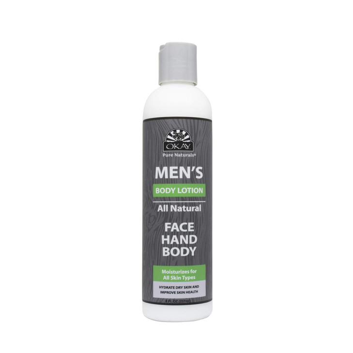 Okay mens all natural body lotion 8 fluid ounce White 8 Fluid Ounce