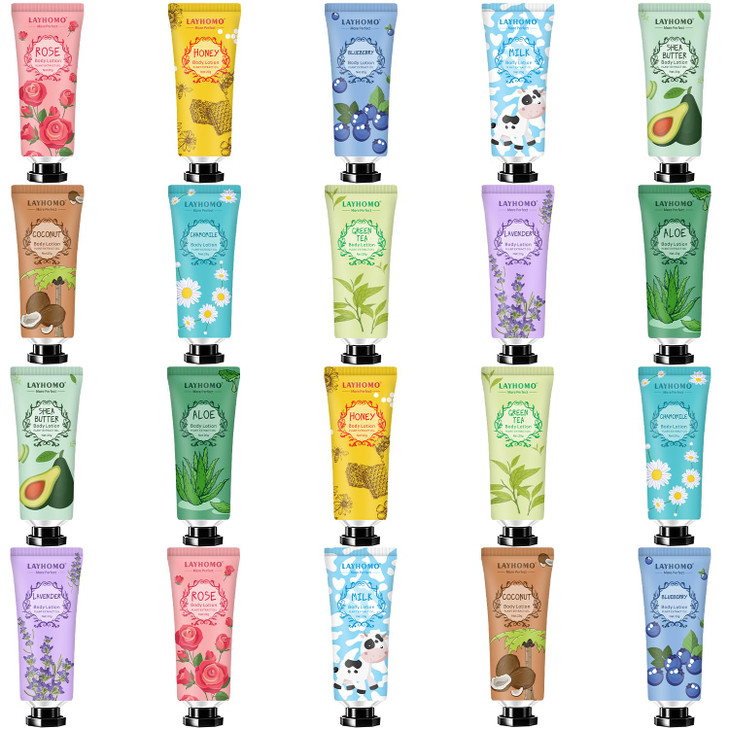 20 Pack Mini Body Lotion Gift Bulk for Dry SkinTravel Size Small Body Cream With Shea Butter Natural Fragrance Moisturiz