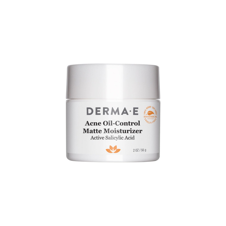 DERMA E Acne Oil Control Face Moisturizer 2 Oz Matte Moisturizer with Salicylic Acid Tea Tree Oil Aloe Vera Face Cream R