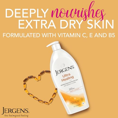 Jergens Ultra Healing Dry Skin Lotion Hand and Body Moisturizer for Quick Absorption into Extra Dry Skin with Hydralucen