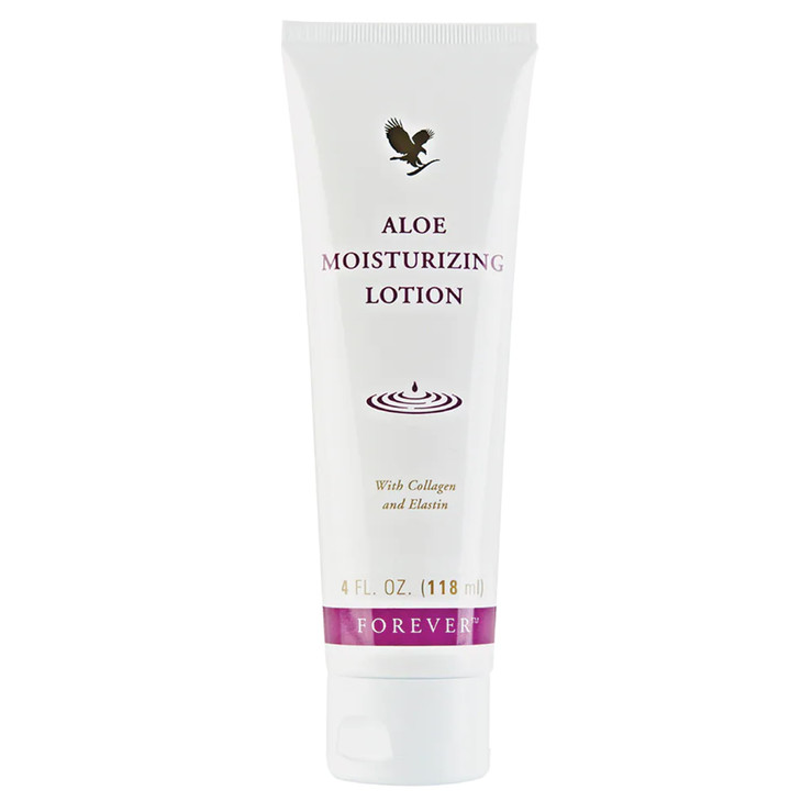 Forever Living Aloe Moisturizing Lotion Deep Hydration with Aloe Vera Collagen and Elastin for Hands and Body 4 fl oz