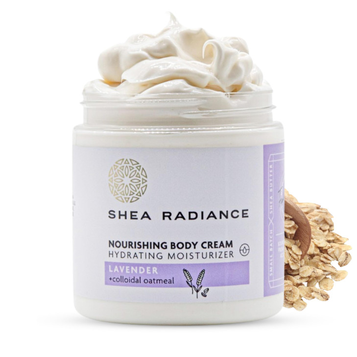 Shea Radiance Nourishing Body Cream with Colloidal Oatmeal Hydrating Moisturizer for Sensitive Skin Gentle Hydration wit