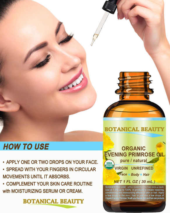 Botanical Beauty Organic EVENING PRIMROSE OIL 100 Pure Natural Undiluted Unrefined Virgin Cold Pressed Carrier Oil for f