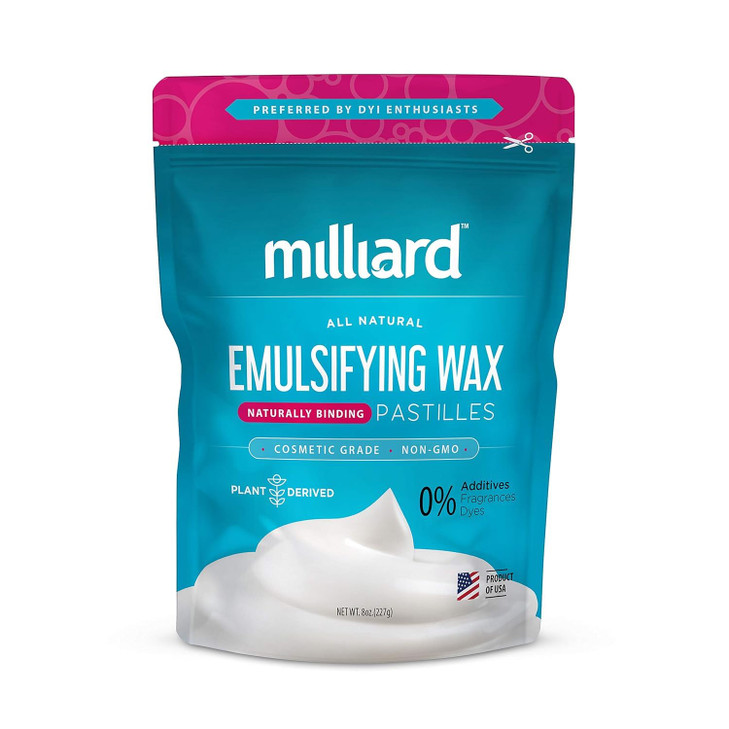Milliard NonGMO Emulsifying Wax NF Pastilles Perfect for DIY Creams Lotions and Soaps 100 Natural Plant Derived 8 Oz