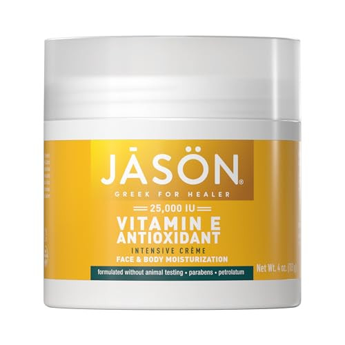 JASON Vitamin E Antioxidant Intensive Crme Face Body Moisturization 25000 IU Body Cream Moisturizer 4 Fluid Ounces