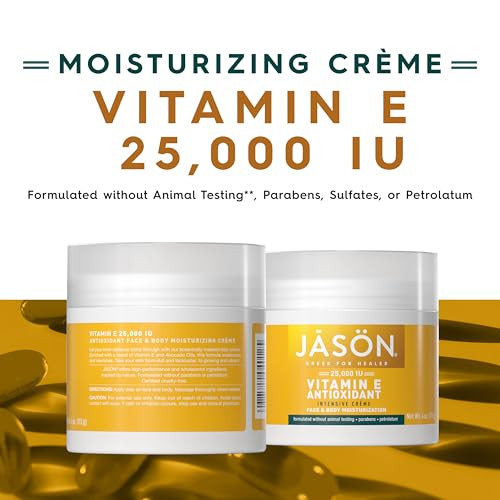 JASON Vitamin E Antioxidant Intensive Crme Face Body Moisturization 25000 IU Body Cream Moisturizer 4 Fluid Ounces