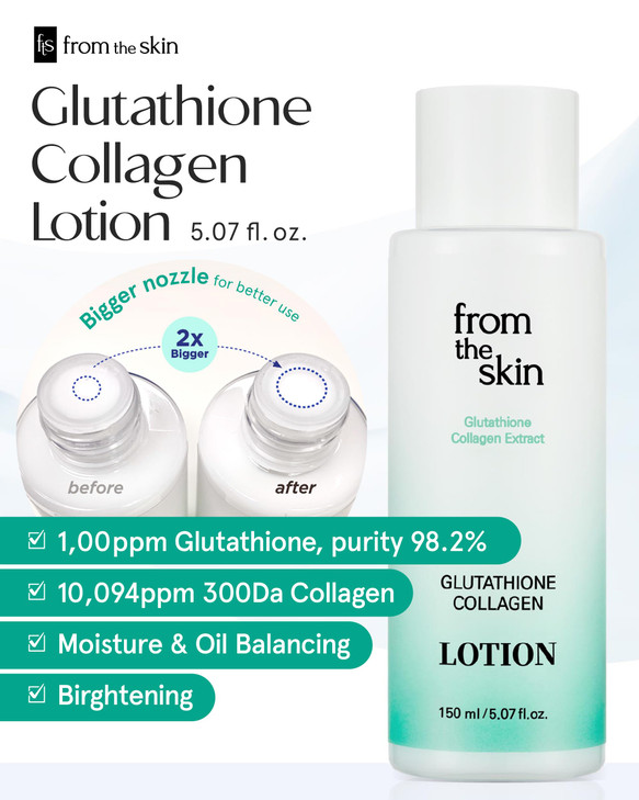 FROM THE SKIN Glutathione Collagen Lotion Intense Hydration and Firming for Dry Skin Radiance Boost FastAbsorbing NonGre