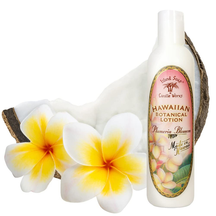 Island Soap and Candle Works All Natural Plumaria Blossom Scented Body Lotion for Men and Women Paraben Free Body Moistu