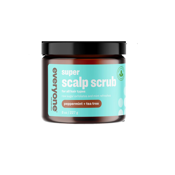 Everyone Hair Care Super Scalp Scrub Peppermint Tea Tree 8 fl oz Bottle Scalp Exfoliator Gentle Hair Scrub Removes Dirt
