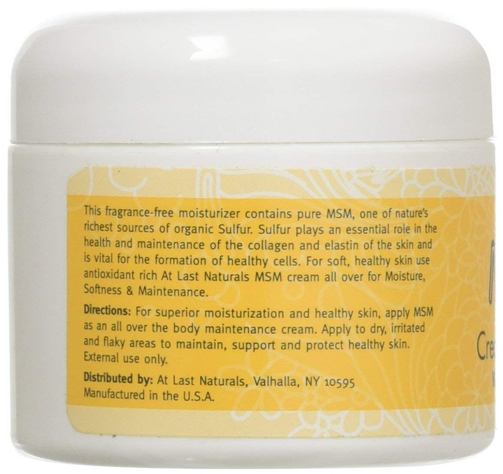 At Last Naturals MSM Skin Enhance Cream 2 Ounce