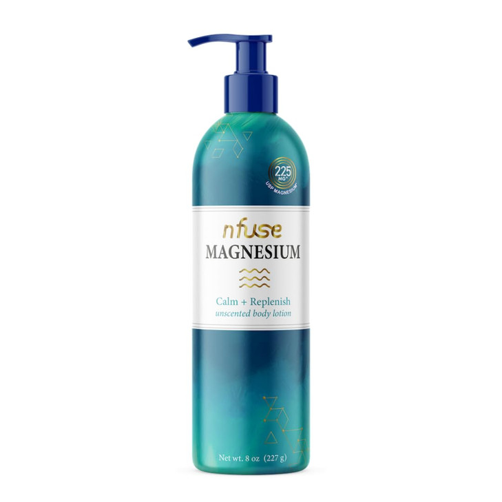nfuse Magnesium Lotion 225 mg USP Magnesium Chloride Unscented Fast Absorbing Calming Replenishing for Stress Relief Fra