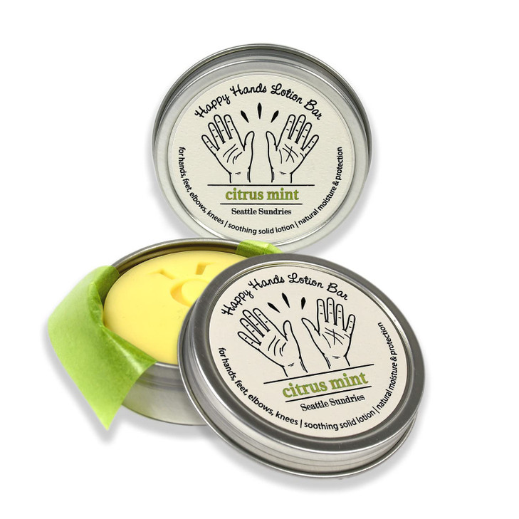 Seattle Sundries Mint Citrus Natural Bar Lotion with Beeswax Coconut Oil Winter Skin Care 2x 115oz Solid Lotion in Trave