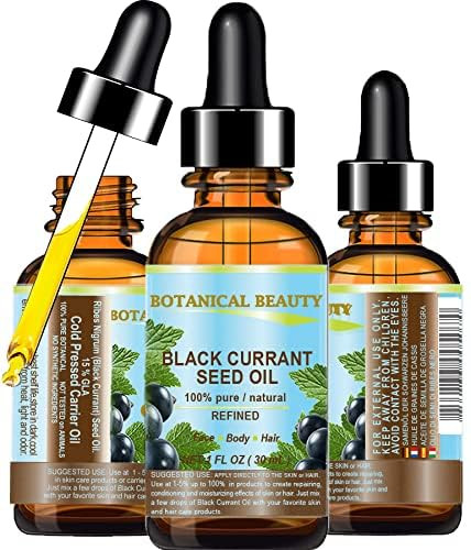 Botanical Beauty BLACK CURRANT SEED OIL 100 Pure Natural Undiluted Refined Cold Pressed Carrier Oil for Skin Hair Lip an