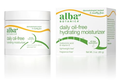 Alba Botanica Daily Oil Free Hydrating Moisturizer with Hyaluronic Acid and Vitamin E 3 Oz Packaging May Vary