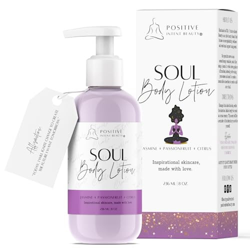 Positive Intent Beauty Heart Lotion with Affirmation Card Jasmine Plant Botanicals Shea Butter Vitamins to Nourish and S