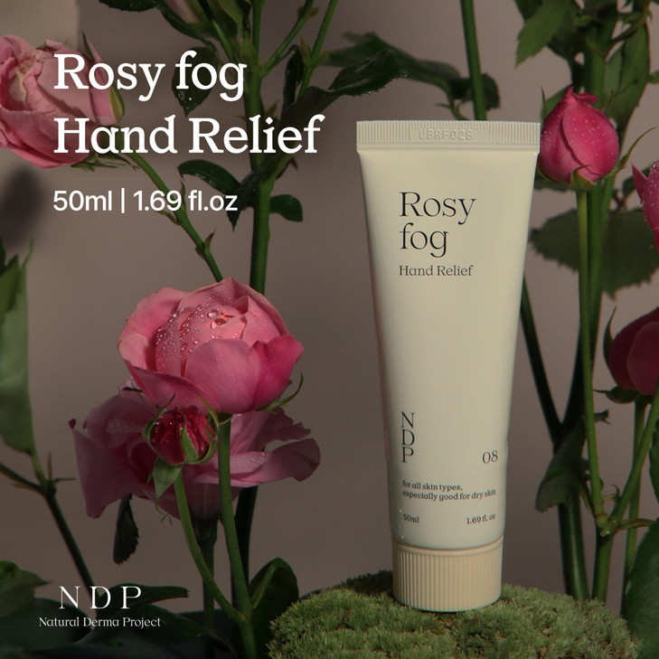 NATURAL DERMA PROJECT Rosy Fog Hand Cream 50ml 169 Fl oz Moisturizing and Nourishing for Dry Skin Rose Scent Handcare ND