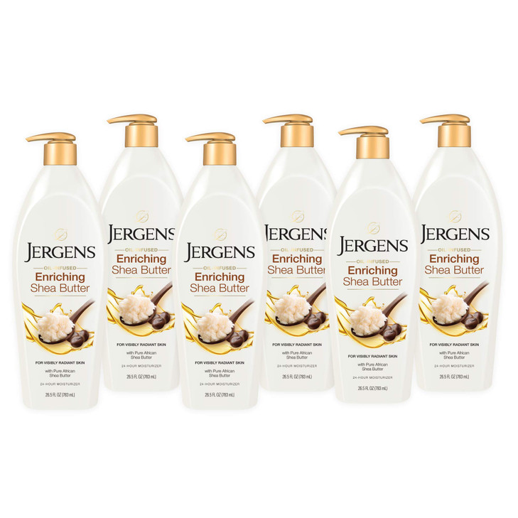 Jergens Shea Butter Body Lotion Deep Conditioning Moisturizer Hydration for Dry to Very Dry Skin with Pure Shea Butter D