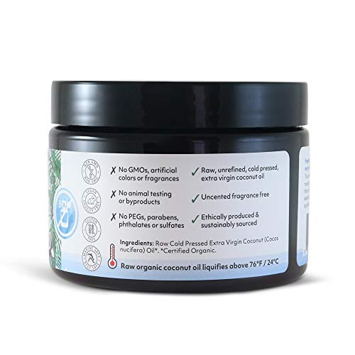 Organic Fiji Cold Pressed Coconut Oil Extra Virgin FragranceFree for Hair Skin Face Body Natural Moisturizer Massage Oil