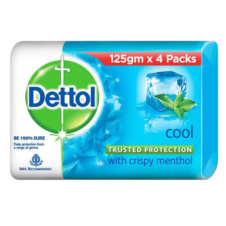 Dettol Cool Soap, 125g (Pack of 4) online at globaldelivered