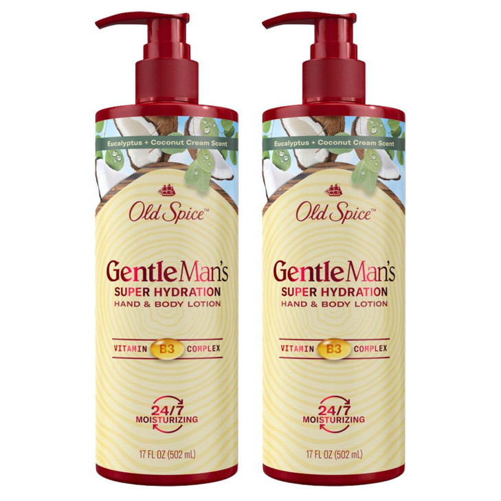 Old Spice Hand Body Lotion for Men Gentlemans Super Hydration 247 Moisturizing with Vitamin B3 Complex Fast Absorping Eu