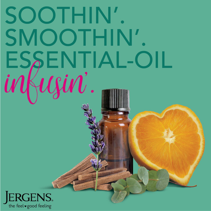 Jergens Lavender Body Butter Hand and Body Lotion Moisturizer for Women with Essential Oils for Indulgent Moisturization